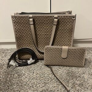Patricia Nash Chic Woven Tote and Wallet Set